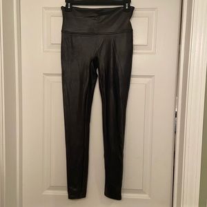 Spanx black leather leggings